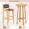 Costway 3 PCS Patio Bar Set Round Cocktail Table with 2 Armless Rattan Bar Stools